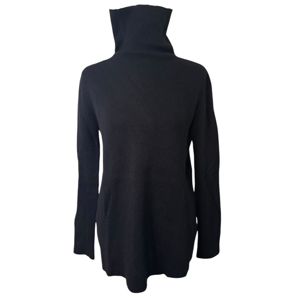 The Row Cashmere Turtleneck Sweater Black size XS Rib Slouchy Quiet Luxury Knit